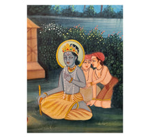 Cargar imagen en el visor de la galería, Impresión hindú "Krishna en el río"